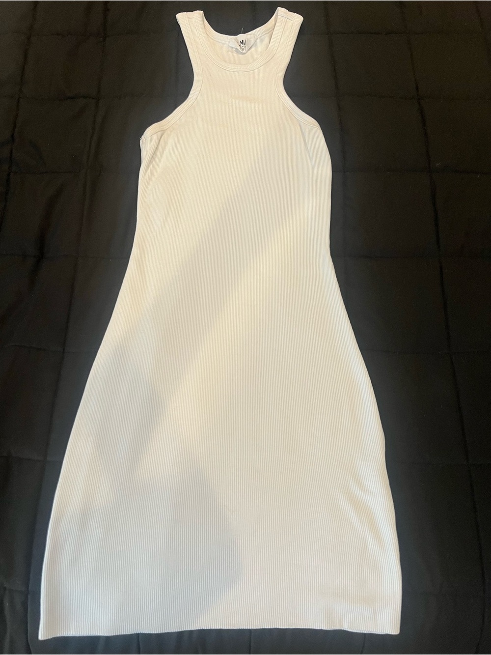 LNA White Ribbed Racerback Mini Dress